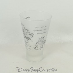 Expresiones de vidrio Mickey DISNEYLAND PARIS blanco opaco bocetos dibujos 14 cm