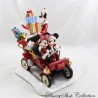 Figura trineo de resina Navidad DISNEYLAND PARIS Mickey Minnie Goofy Donald coche Viaje en coche de vacaciones 20 cm