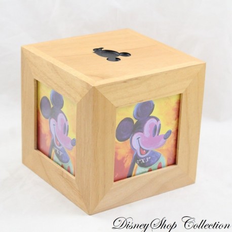 Cube photo frame Mickey DISNEY Britto collection block wood 4 sides 11 cm