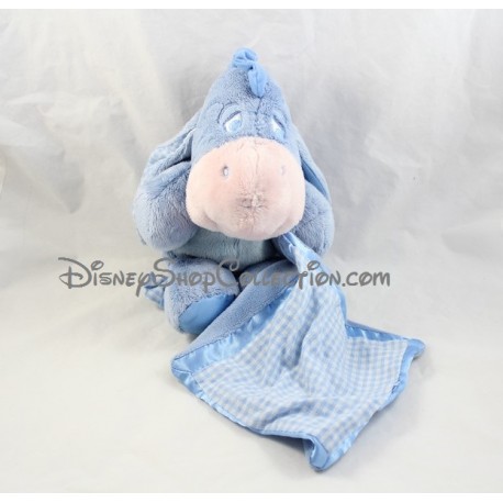 Fazzoletto in raso 27 cm blu di peluche asino Eeyore DISNEY NICOTOY vichy