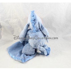 Plüsch Esel Eeyore DISNEY NICOTOY Vichy blau 27 cm satin Taschentuch