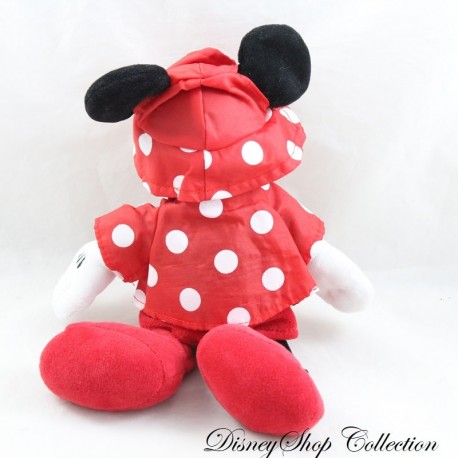 Plush Minnie DISNEYLAND PARIS rain coat red polka dots white 2...