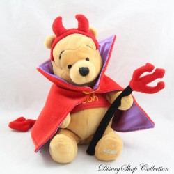 Peluche Winnie the Pooh DISNEY STORE Halloween 2001 vestito da diavolo 23 cm