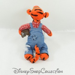 Peluche Tigrou DISNEYLAND PARIS Winnie l'ourson salopette en jean chien 23 cm