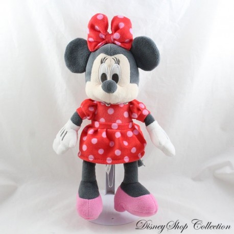 Plüsch Minnie DISNEY Nicotoy rotes Kleid rosa Polka Dots passende Schuhe 30 cm