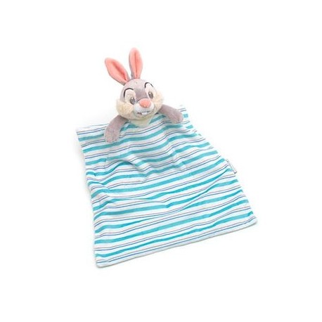 Doudou rabbit Pan Pan DISNEY STORE layette blue white striped blanket Thumper 36 cm