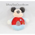 Peluche hochet souris Mickey DISNEY NICOTOY arrosoir radis bleu rouge grelot 15 cm