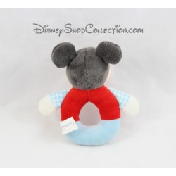 Peluche hochet souris Mickey DISNEY NICOTOY arrosoir radis bleu rouge grelot 15 cm