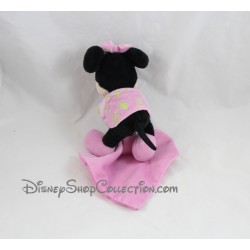 Doudou Minnie DISNEY NICOTOY handkerchief pink star 19 cm