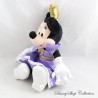 Peluche Minnie DISNEYLAND PARIS robe satin violet mauve couronne Disney 25 cm