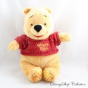 Plush Winnie the Pooh DISNEY NICOTOY Knit Wool Sweater Red Yellow 26 cm