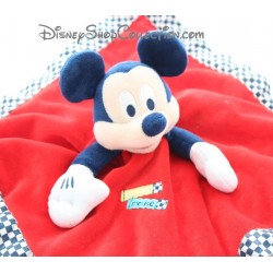 Doudou plat Mickey DISNEY STORE Mickey Mouse rouge carreaux 34 cm