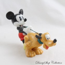 Figurine céramique Pluto et Mickey DISNEY chien Pluto en laisse vintage 13 cm