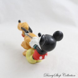 Figurine céramique Pluto et Mickey DISNEY chien Pluto en laisse vintage 13 cm