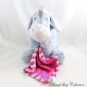 Eeyore peluche DISNEY PTS SRL fazzoletto fiocco rosa righe 30 cm