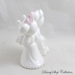 Figura de Boda de Mickey y Minnie DISNEY Wedgwood Cerámica Blanco Rosa 14 cm