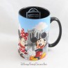 Taza en relieve con pedrería DISNEYLAND PARÍS Mickey Minnie Torre Eiffel purpurina 3D Disney 13 cm