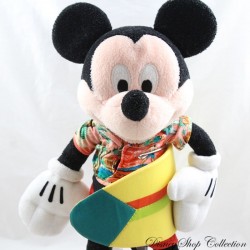 Peluche Mickey DISNEY Camiseta de Surf Pantalones Cortos Hawaianos Rojo 36 cm