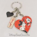 Llavero Mickey y Minnie DISNEYLAND PARIS Minnie Parisienne Colgante Corazón de Metal Rojo 12 cm