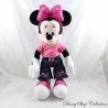 Plüsch Minnie DISNEYLAND RESORT PARIS Jeans rosa T-Shirt Stickerei Blumen Herzen 40 cm