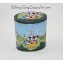 Ancienne boite DISNEYLAND PARIS tole vintage métal fer ovale multi personnages 14 cm