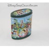 Ancienne boite DISNEYLAND PARIS tole vintage métal fer ovale multi personnages 14 cm