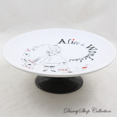 Présentoir à gâteau Alice au pays des merveilles DISNEYLAND PARIS Alice in Wonderland cake stand plateau cartes 21 cm