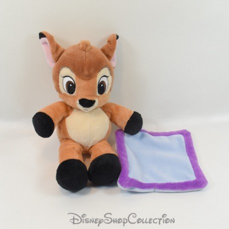 Peluche mouchoir biche Bambi DISNEY NICOTOY Bambi marron violet 26 cm