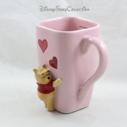 Winnie DISNEY STORE Pink Heart Embossed Mug