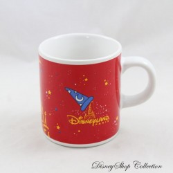 Mickey Tazza Caffè Espresso DISNEYLAND PARIS Espresso Fantasia Mago Castello Rosso Ceramica 7 cm