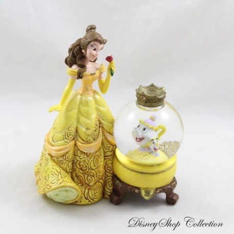 Palla di neve Princess Belle DISNEYLAND PARIS La Bella e la Bestia Palla di neve in resina Mrs Samovar 12 cm