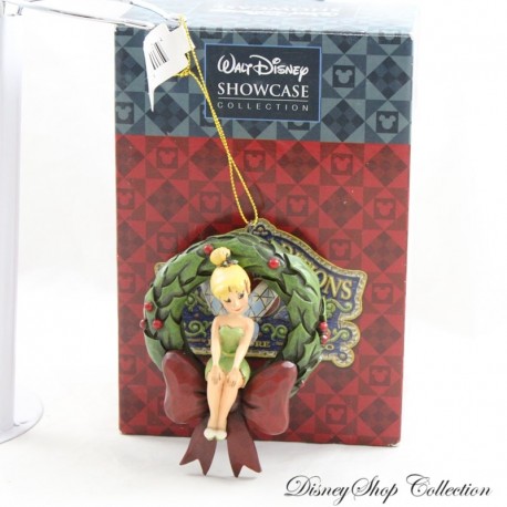 Hängende Tinkerbell Figur DISNEY TRADITIONS Jim Shore Ornament Tinkerbell mit Kranz Weihnachtsharz 10 cm SELTEN