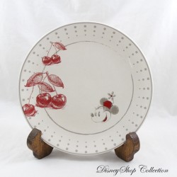 Minnie DISNEYLAND PARIS piatto in ceramica rosso beige ciliegia 20 cm