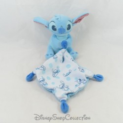 Doudou mouchoir Stitch DISNEY Baby Lilo et Stitch Simba Toys bleu blanc 32 cm