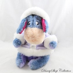 Stuffed Eeyore DISNEY STORE coat hat purple Christmas patch 25 cm