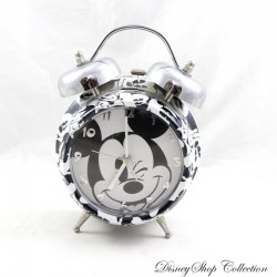 Réveil à cloche Mickey DISNEY noir et blanc style vintage 20 cm