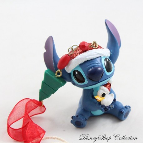 Ornement Stitch DISNEYLAND PARIS Lilo et Stitch avec canard décoration Noël Disney 6 cm