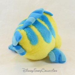 Vintage DISNEY The Little Mermaid Yellow Blue Fish Flounder Stuffed Toy 21 cm