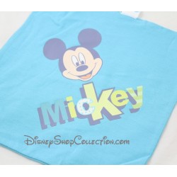 Doudou plat Mickey DISNEY CARREFOUR bleu carré 4 noeuds  