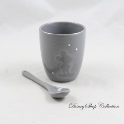 Mickey DISNEYLAND PARIS Espresso Kaffeetasse Sellier mit grauem Löffel Disney Strasssteine 8 cm
