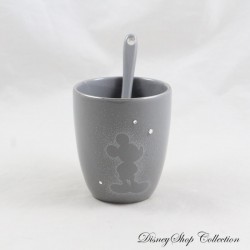 Tasse à café expresso Mickey DISNEYLAND PARIS Sellier avec cuillère gris strass Disney 8 cm