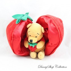 Stuffed Winnie the Pooh DISNEY STORE Pooh Winnie in a Red Strawberry 20 cm