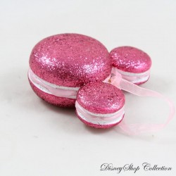 DISNEY Ornamento Testa di Topolino Amaretto Rosa Glitter Orecchie 9 cm
