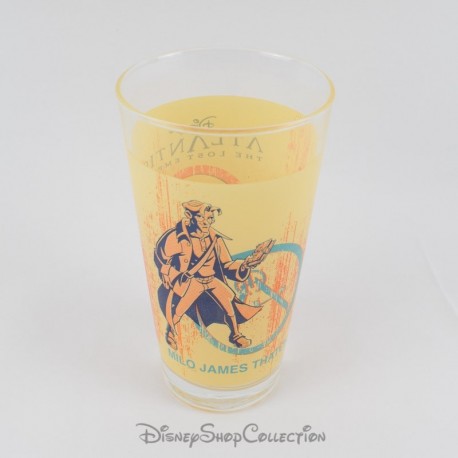 Atlantis The Lost Empire Glass DISNEY Milo James Thatch beige 15 cm RARE