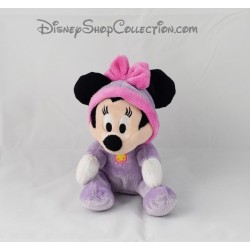 Peluche Minnie NICOTOY Disney assise grenouillére pyjama violet 18 cm