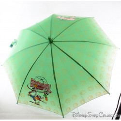 Parapluie vintage Mickey DISNEY Basketball Team poignée tête Perletti 1999 vert