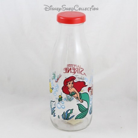 DISNEY La Sirenita - Botella de leche de vidrio