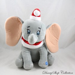 Peluche sonore éléphant Dumbo DISNEY Sambro Dumbo Noël bonnet rouge 32 cm