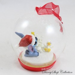 DISNEYLAND PARIS Lilo and Stitch Duck Tree Ornament Disney Luminous Christmas Ball 11 cm