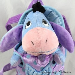 DISNEYLAND RESORT PARIS Eeyorey donkey plush in its baby carrier and Disney magnetic pacifier 29 cm